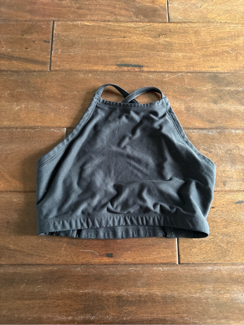 High Neck Black Athletic Crop Top